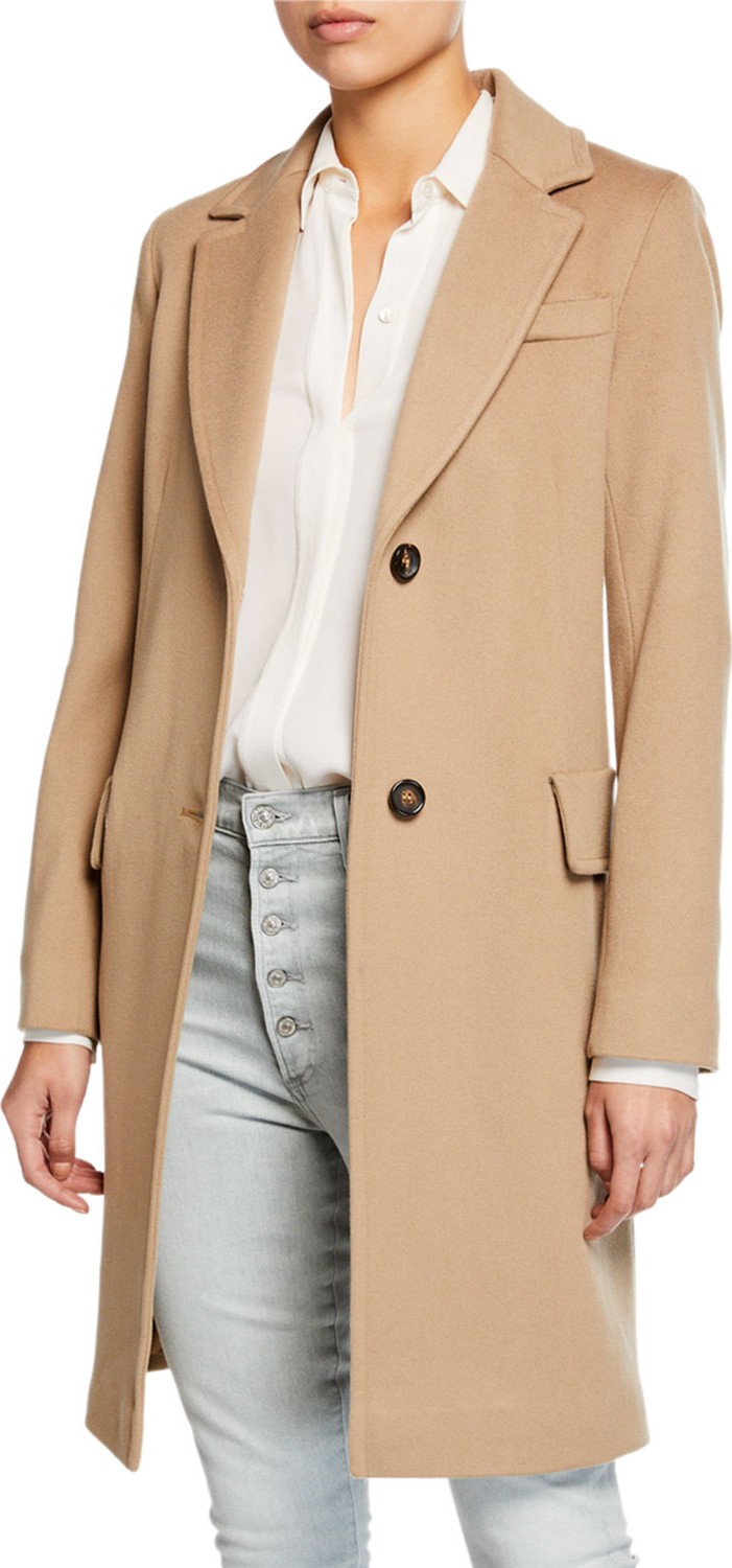 Fleurette Wool Two-Button Tailored Coat