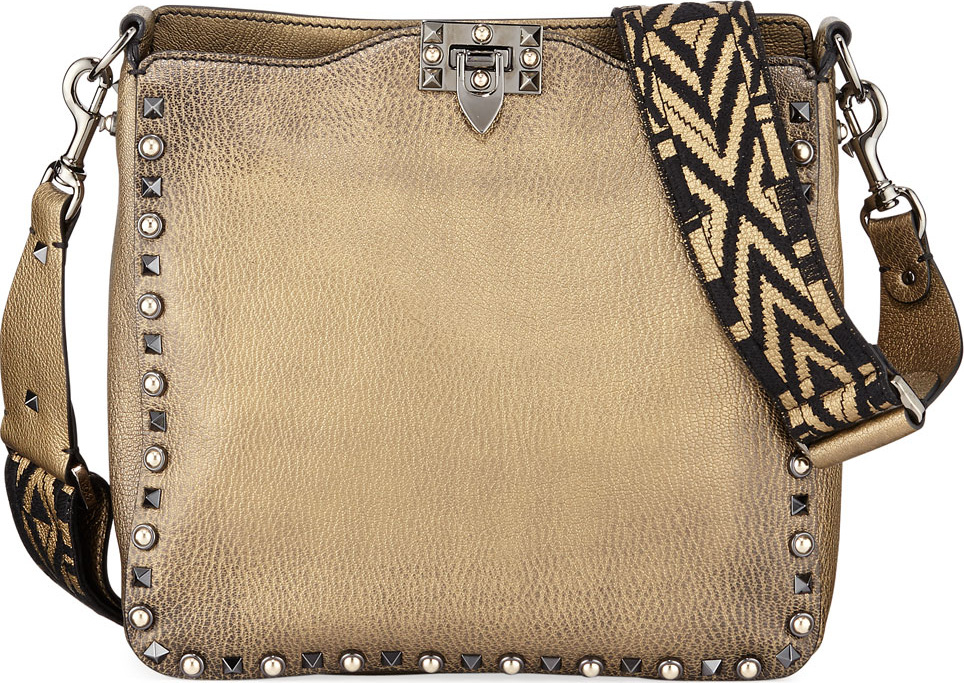 Valentino Guitar Rockstud Rolling Hobo Bag