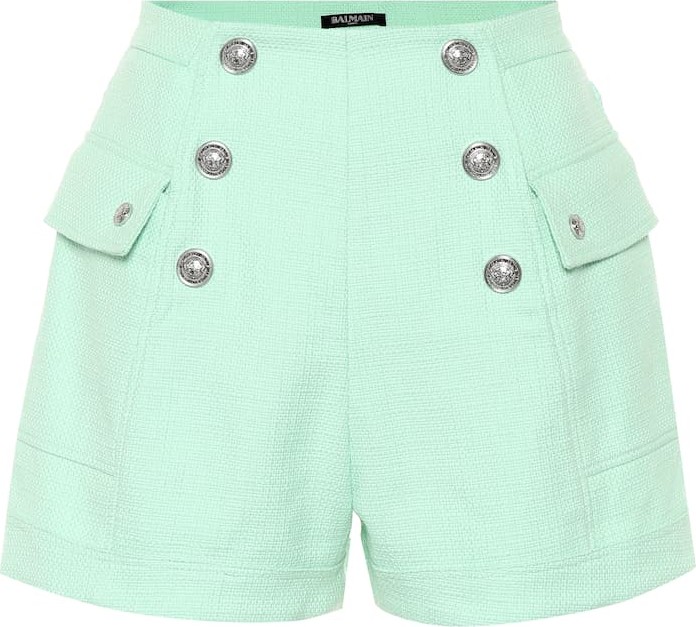 Balmain High-rise cotton shorts