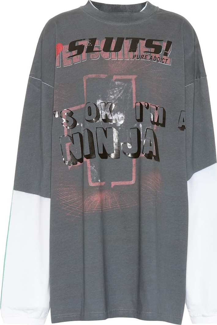 Vetements Printed cotton long sleeved top