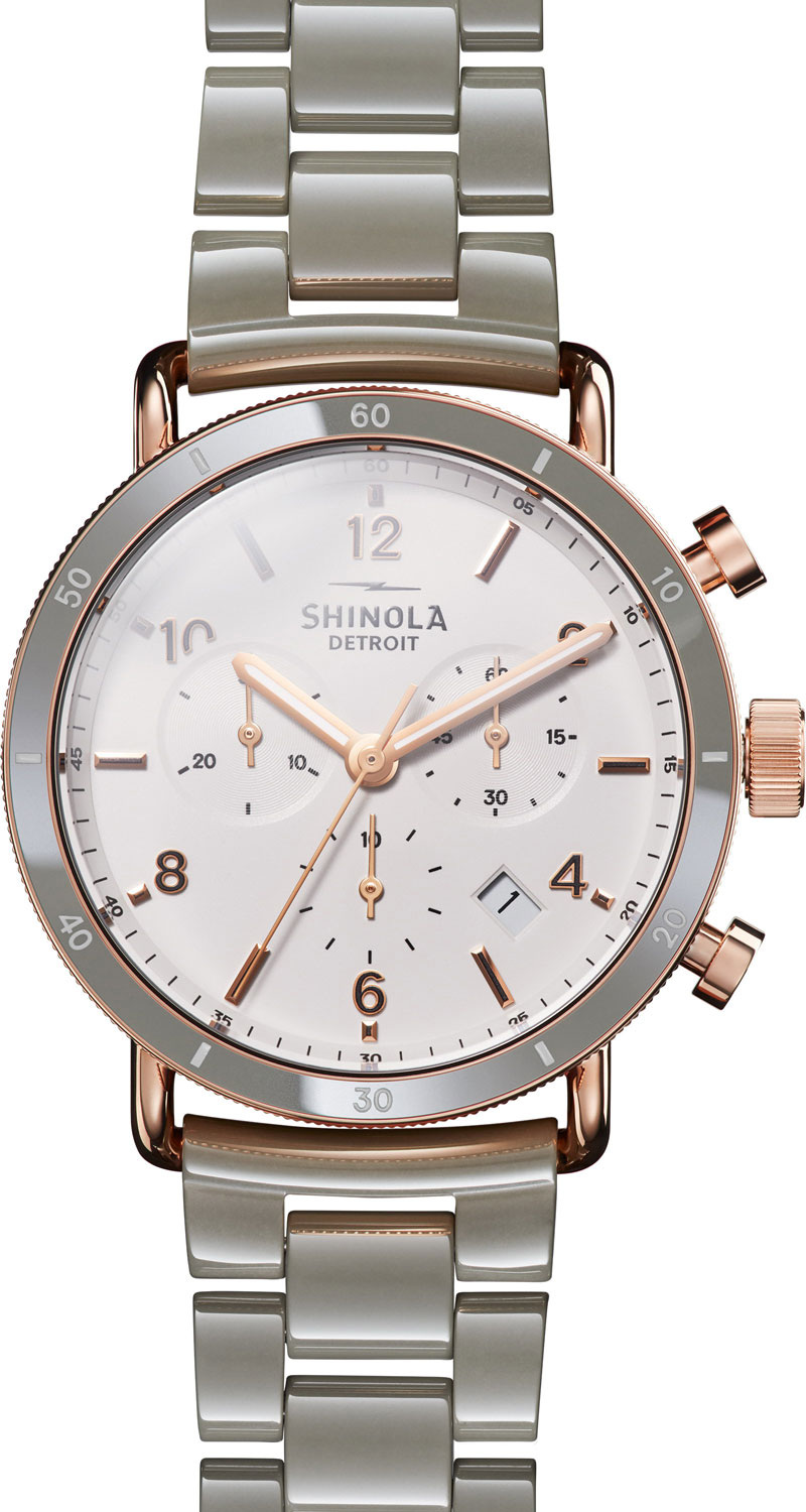 Shinola Canfield Sport 40mm 3-Eye Chronograph Watch with Bracelet