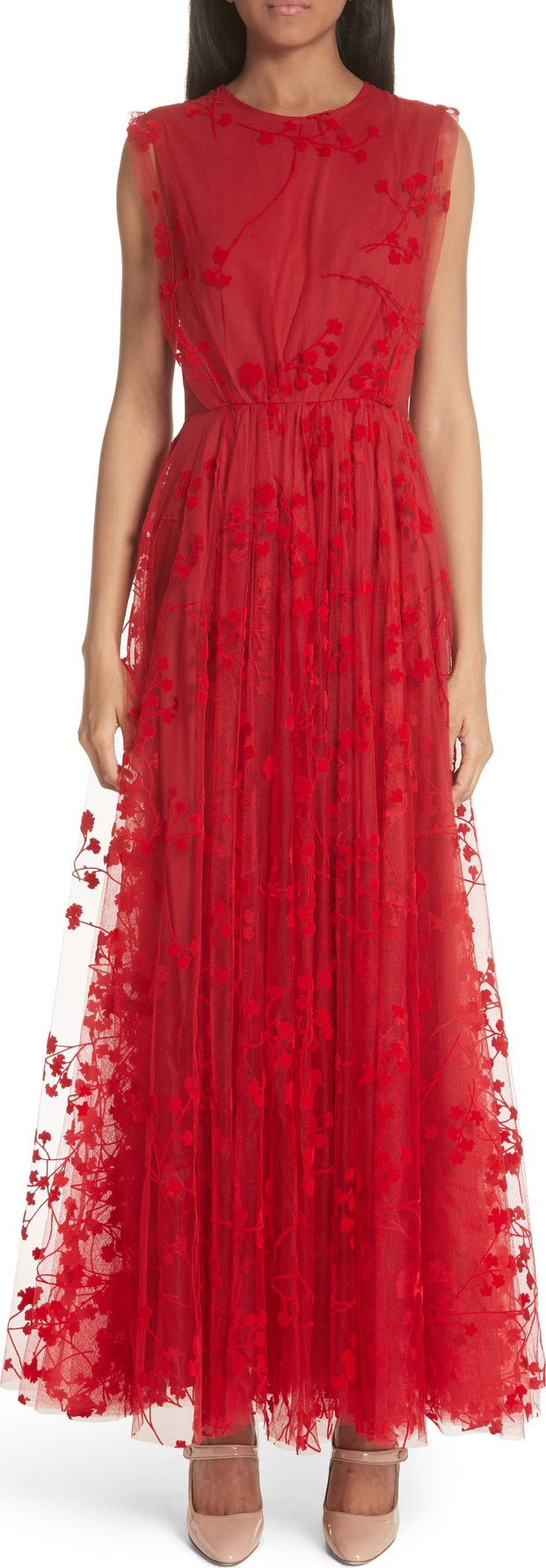 Co Floral Tulle Maxi Dress