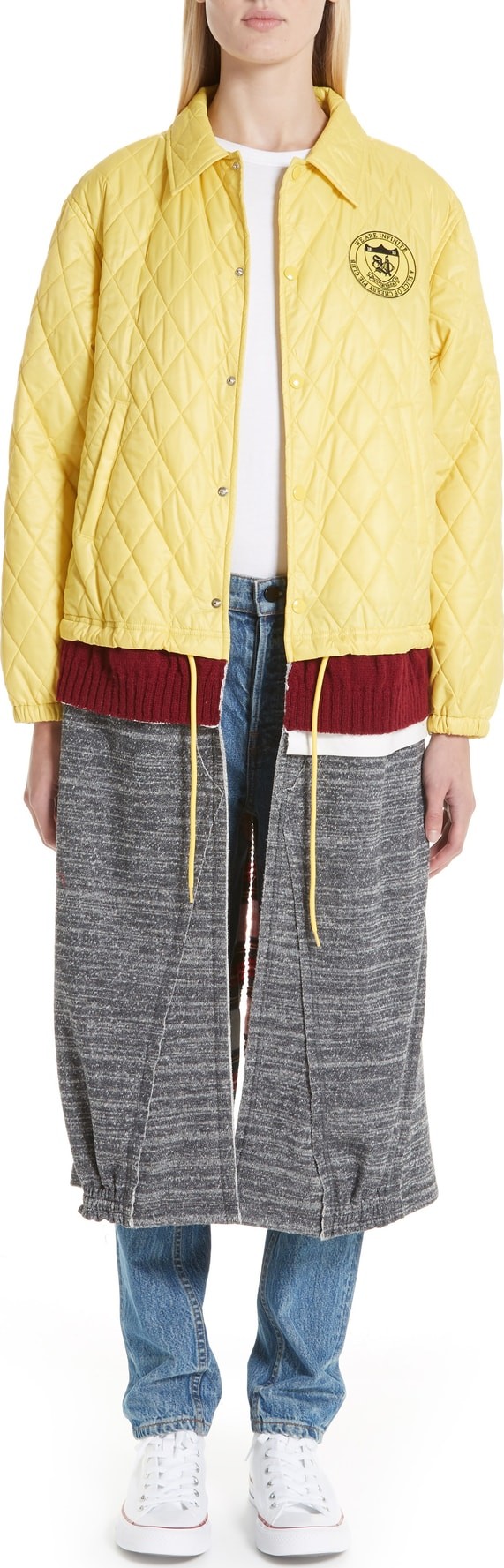 Undercover Mixed Media Quilted Coat