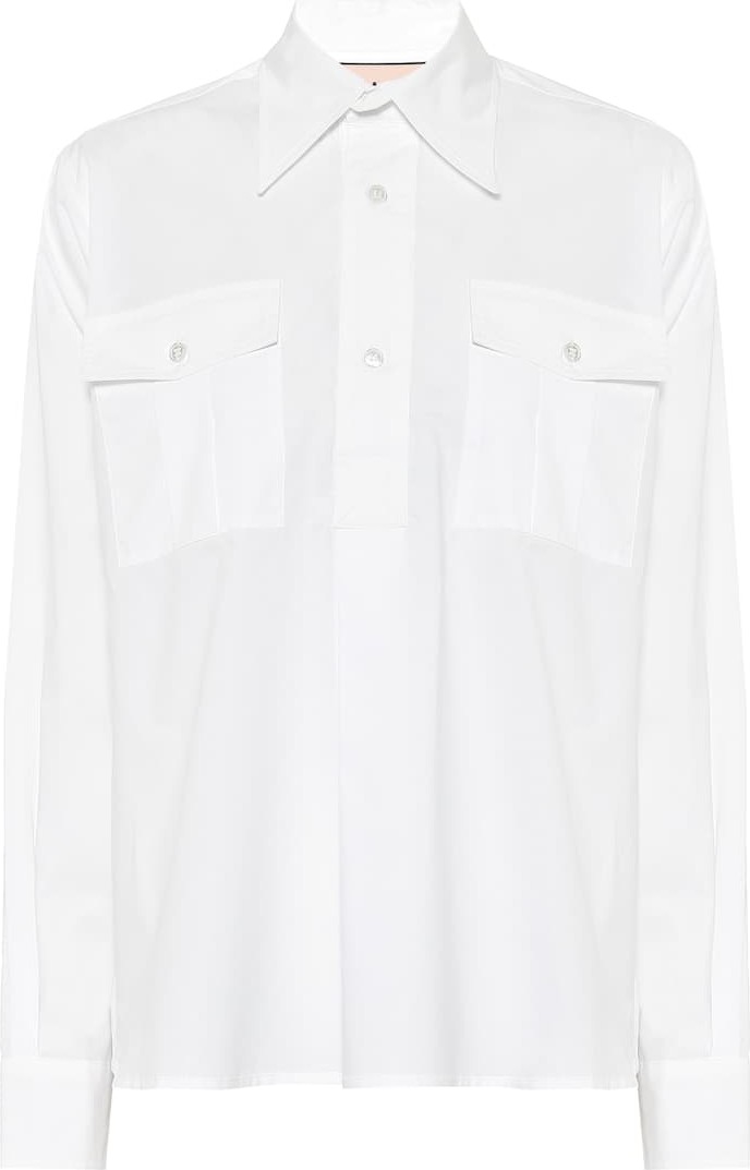 PLAN C Cotton-poplin shirt