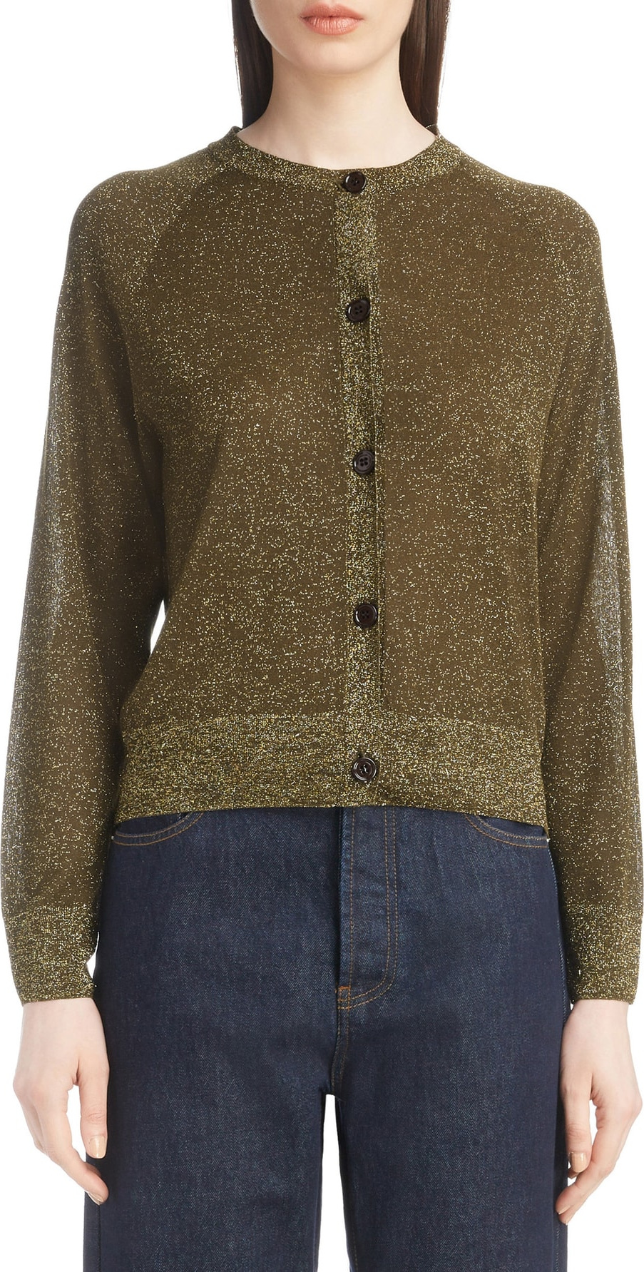 Dries Van Noten Metallic Knit Cardigan