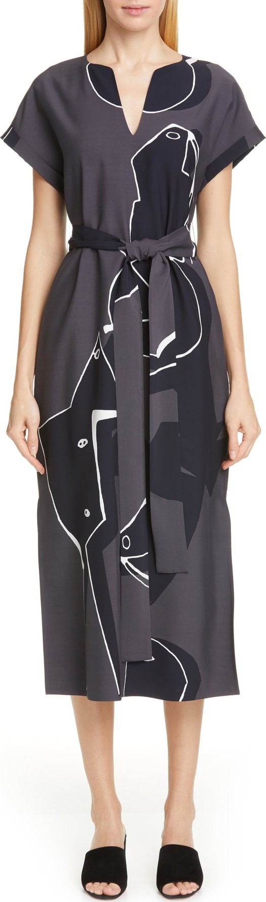 Lafayette 148 New York Cosimia Print Midi Dress