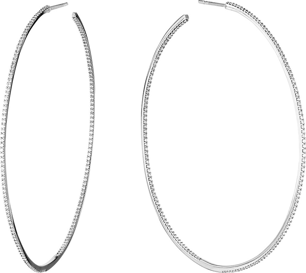 Lana Skinny 14k White Gold Diamond Hoop Earrings