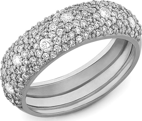 Lana 14k White Gold Diamond Curve Ring, Size 7