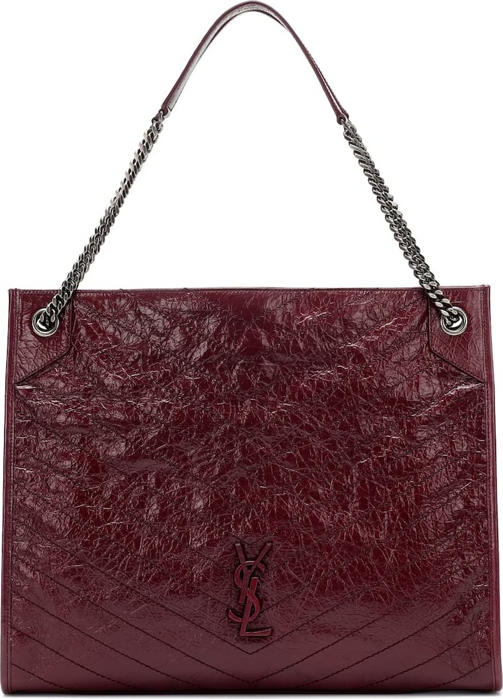 Saint Laurent Niki Large crinkled-leather shopper