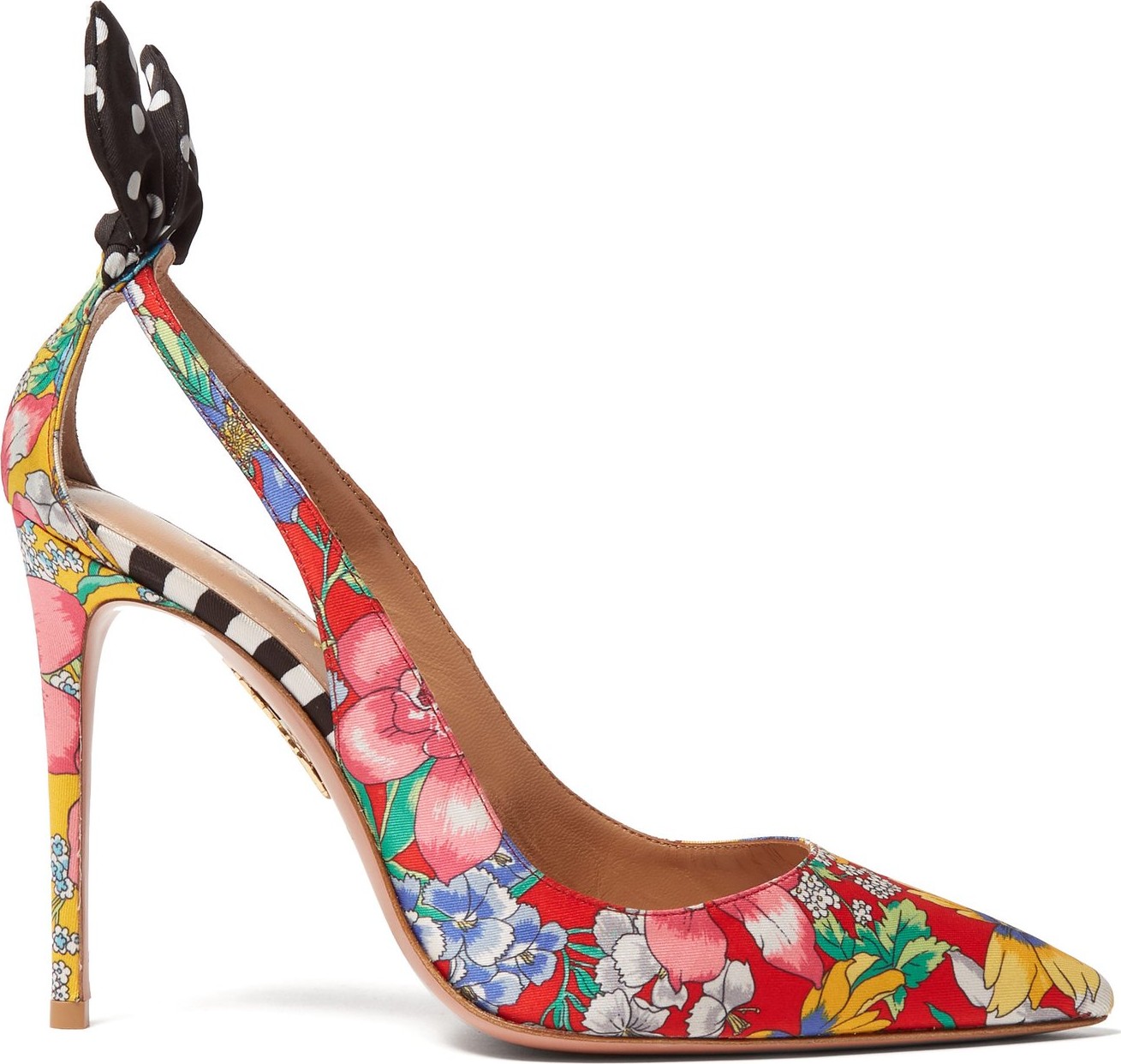 Aquazzura X Racil Deneuve floral-print twill pumps