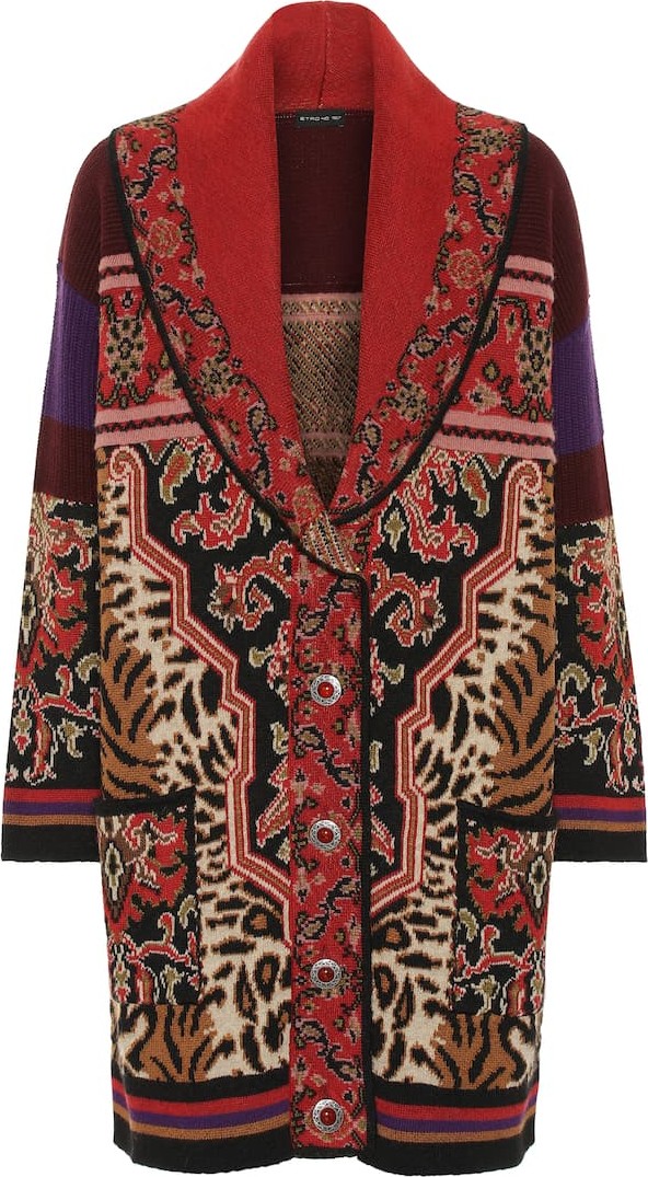 Etro Jacquard wool-blend cardigan