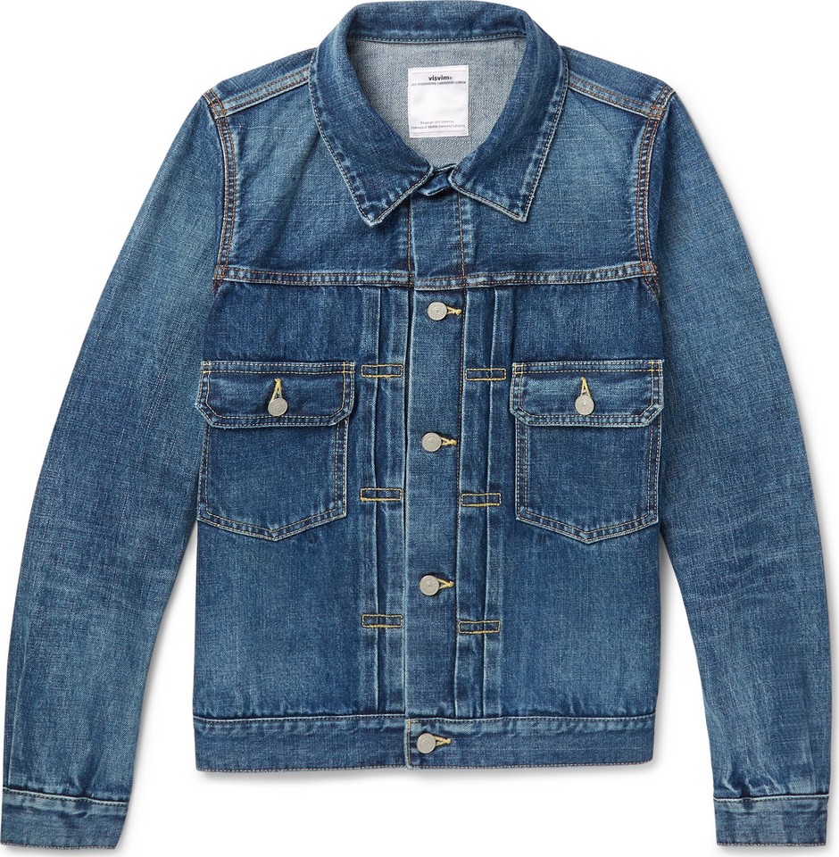Visvim Slim-Fit Washed-Denim Jacket