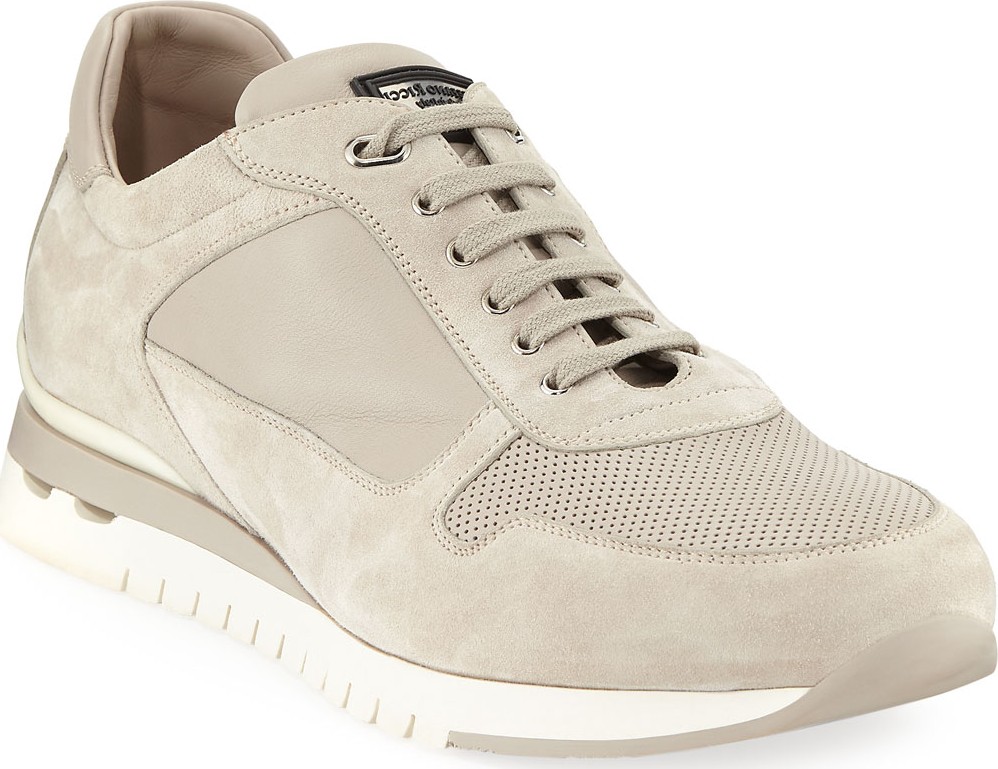 Stefano Ricci Men's Suede and Leather Trainer Sneakers