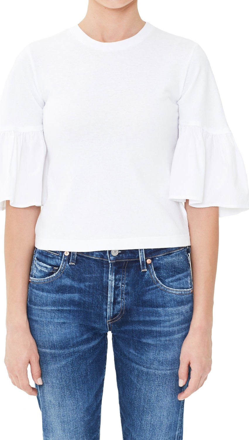 Citizens Of Humanity Runa Flutter-Sleeve Cropped Tee