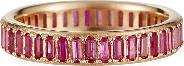 Armenta Cuento 14k Pink Sapphire Baguette Ring  Size 6.5