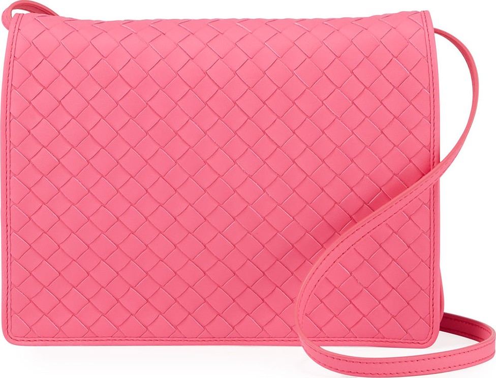 Bottega Veneta Intrecciato Leather Flap Shoulder Bag