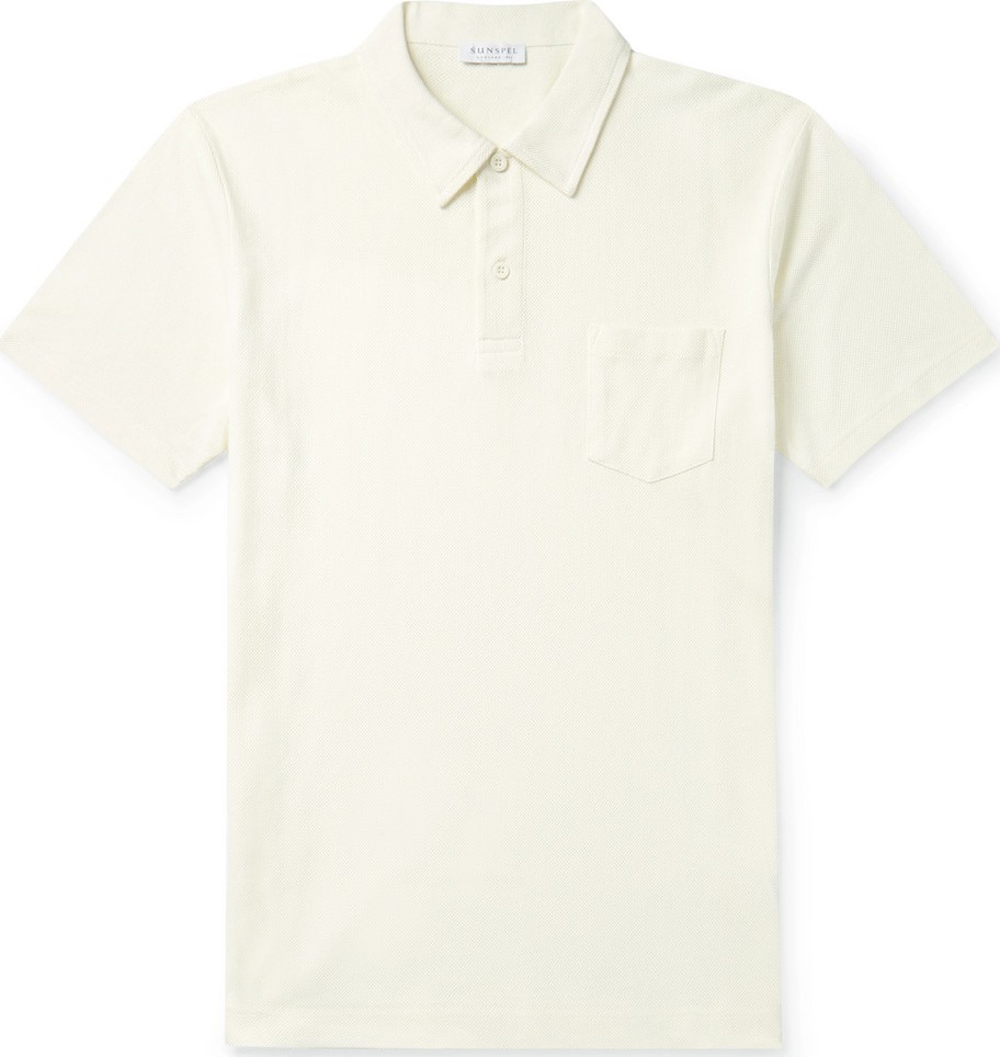Sunspel Riviera Slim-Fit Cotton-Mesh Polo Shirt