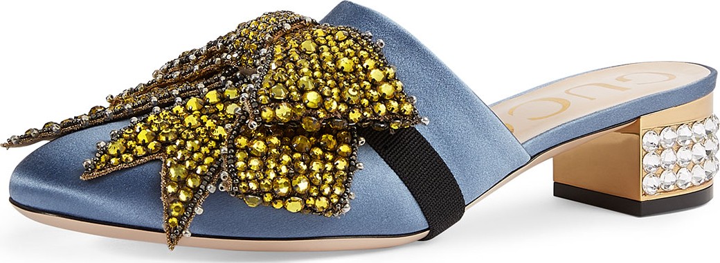 Gucci Bow-Embellished Low-Heel Mule