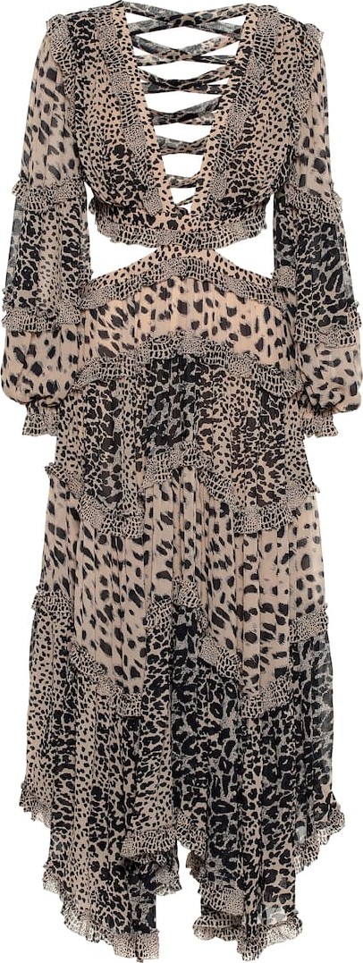 Zimmermann Allia leopard-print cut-out dress