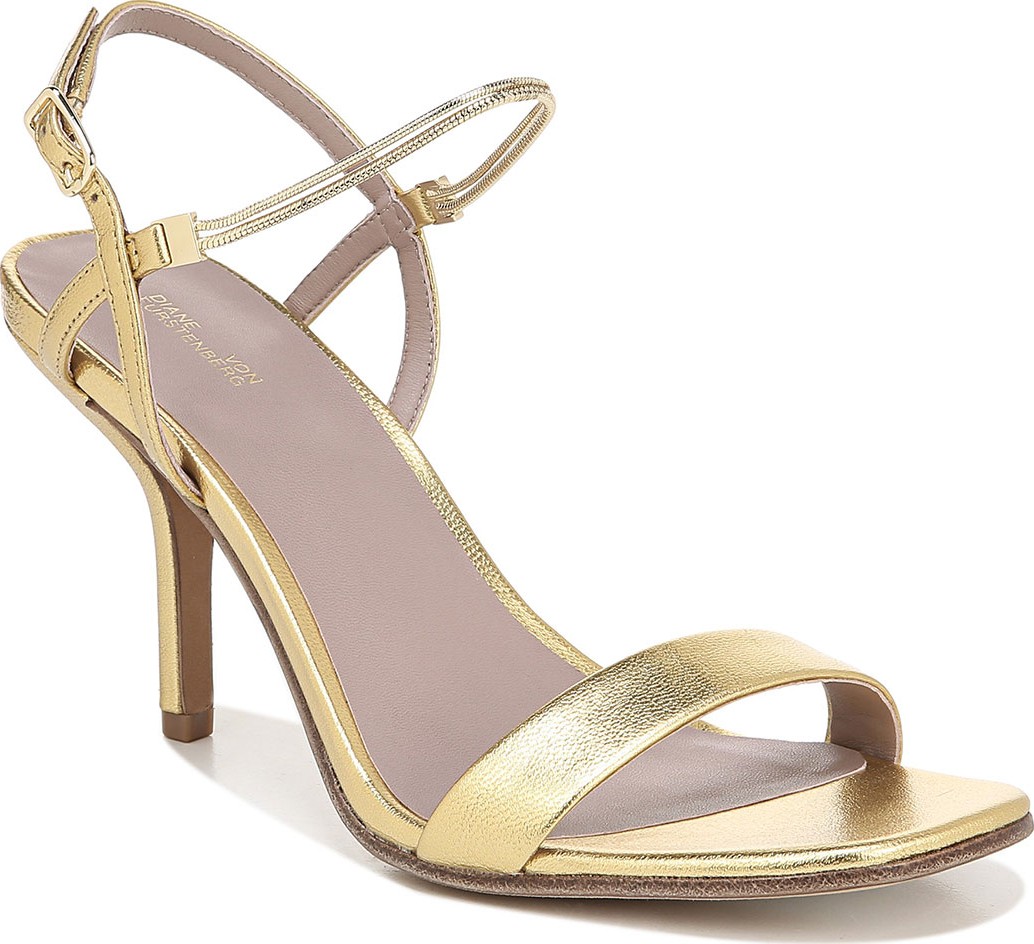 DIANE von FURSTENBERG Frankie Metallic Slingback Sandals