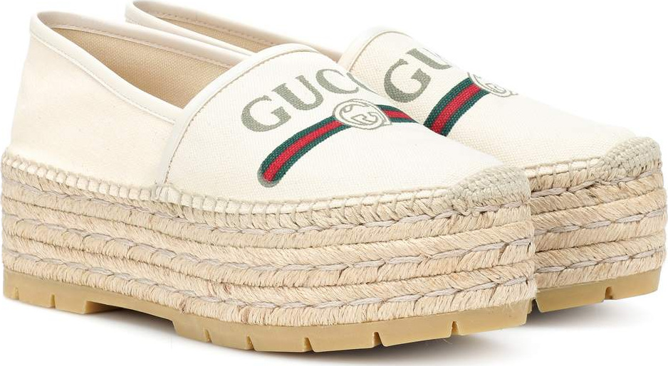 Gucci Logo platform canvas espadrilles