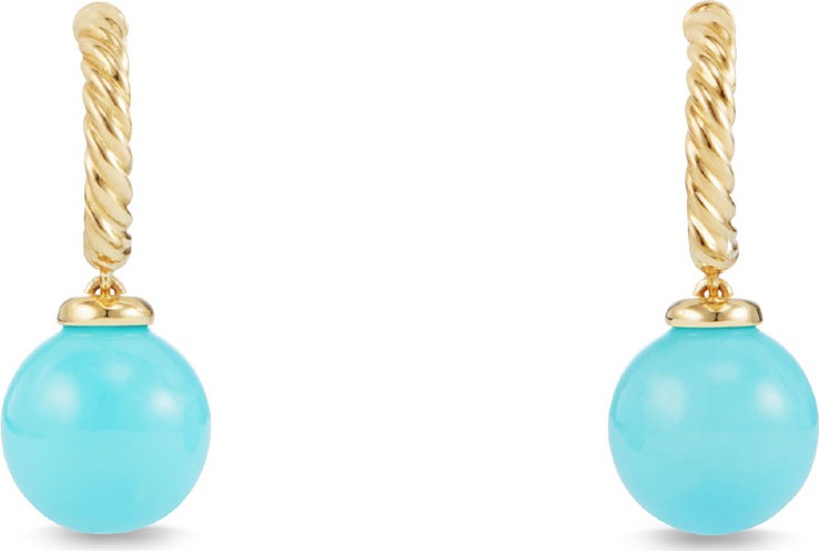 David Yurman Solari 18K Gold & Turquoise Earrings