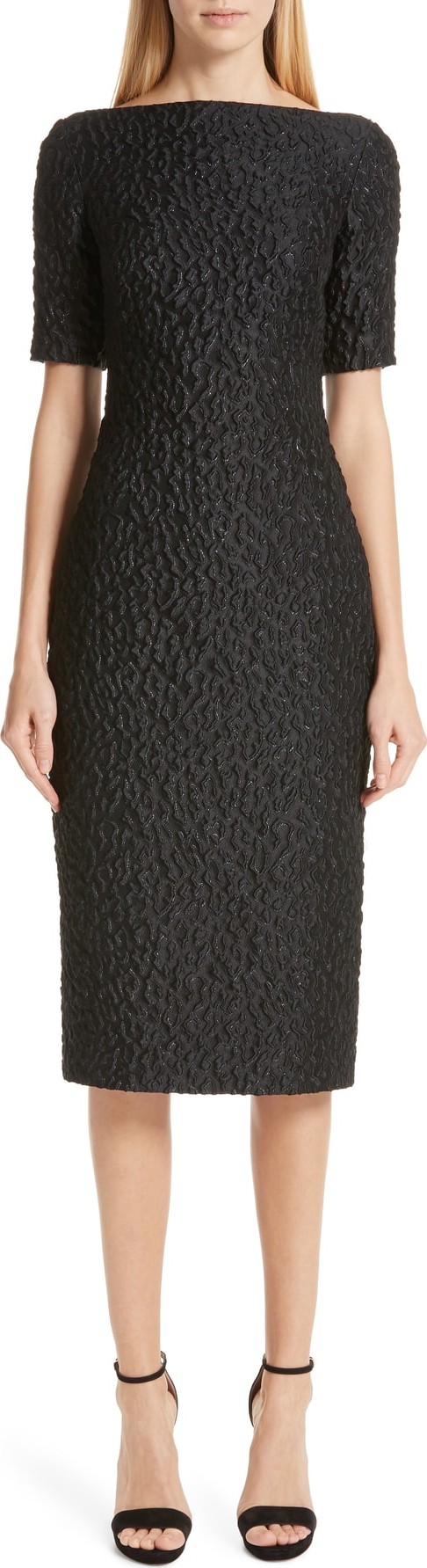 Brandon Maxwell Brocade Sheath Dress
