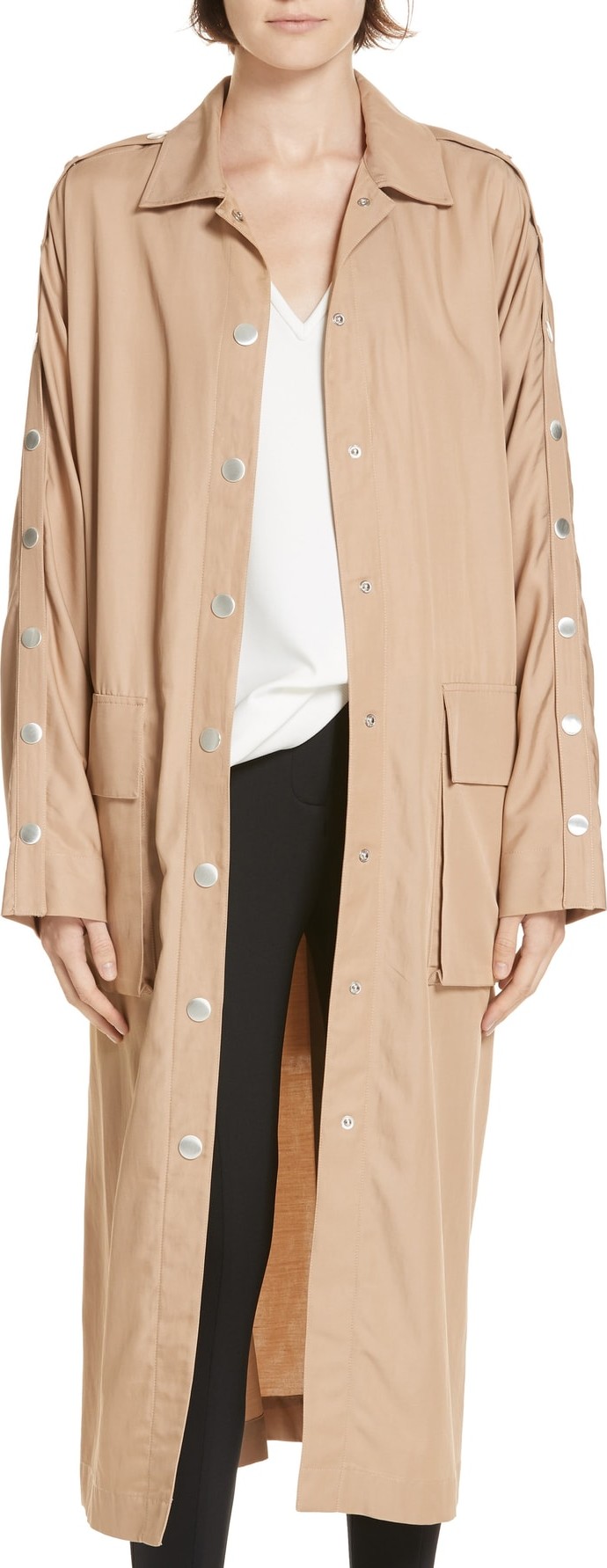 Tibi Snap Detail Trench Coat