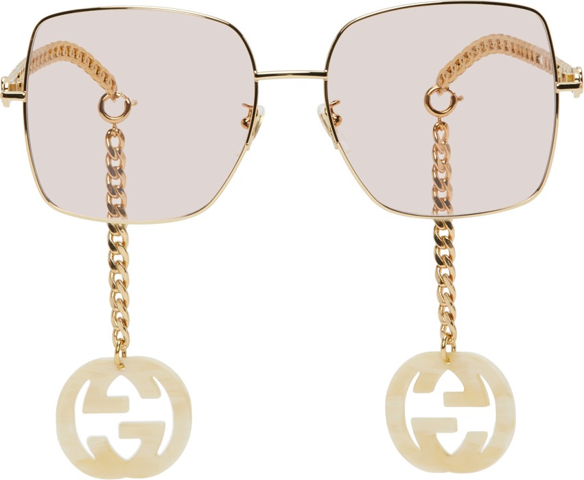 Gucci Gold & Pink GG0724S Sunglasses