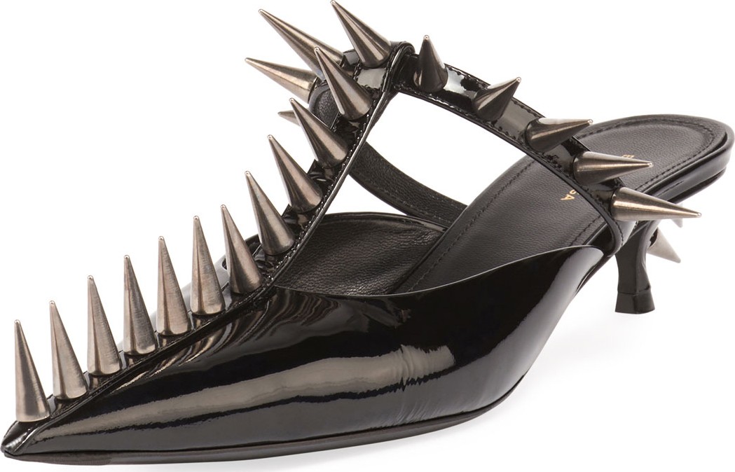 Balenciaga KnifeKnife Patent Spike 110mm Mule, Black