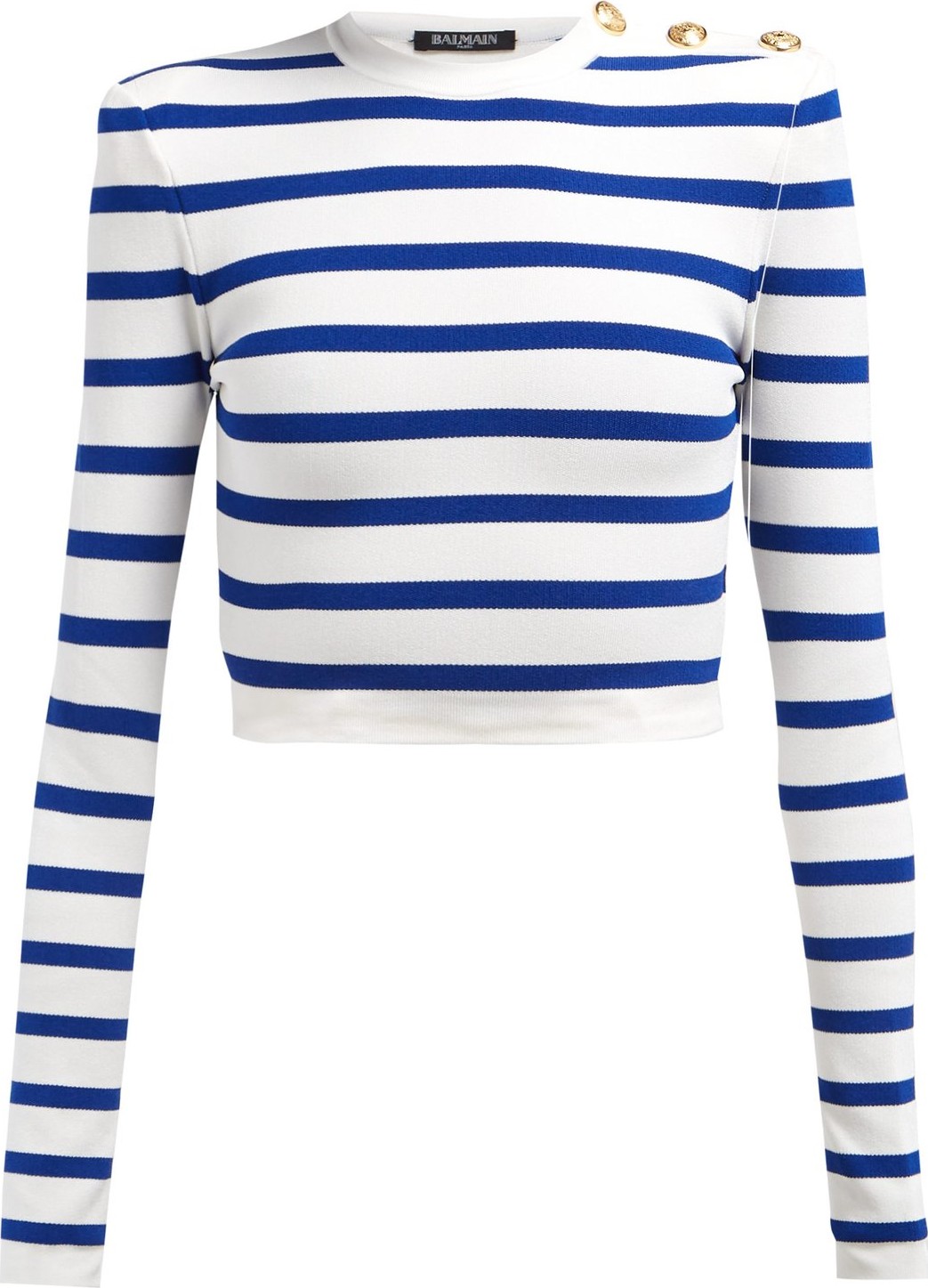 Balmain Striped cropped top