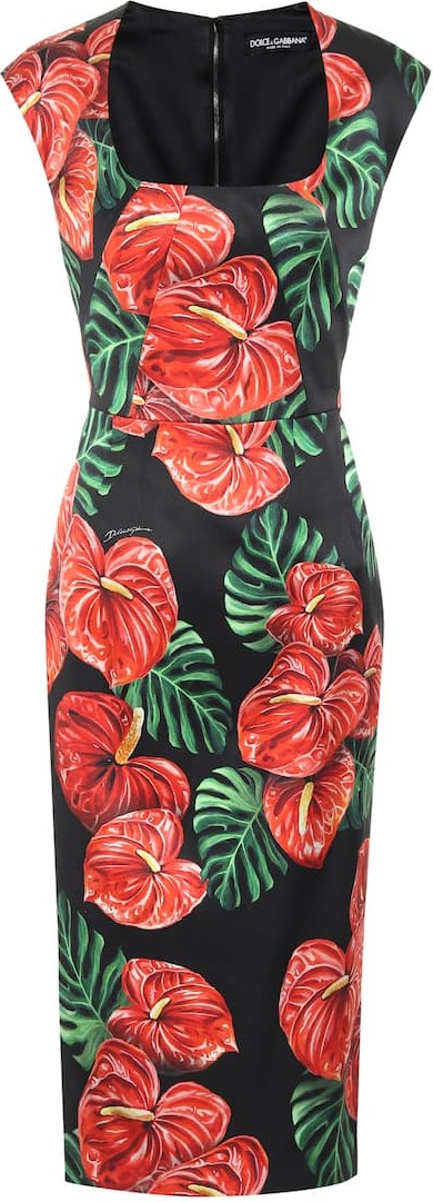 Dolce & Gabbana Floral silk-blend sheath dress