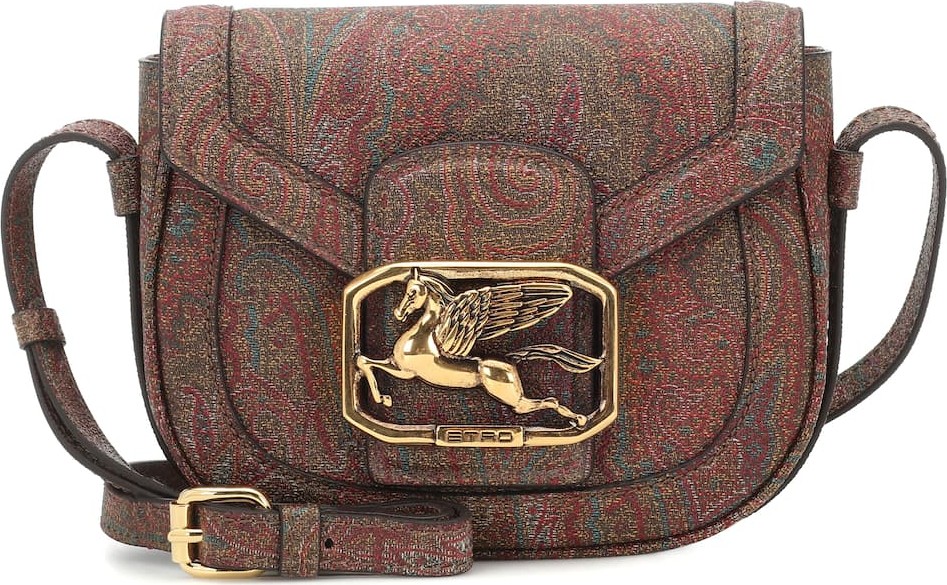 Etro Printed leather shoulder bag