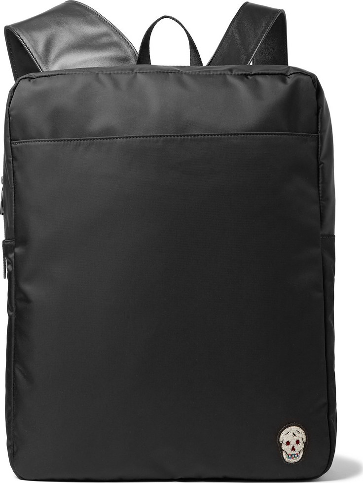 Alexander McQueen Harness Leather-Trimmed Nylon Backpack