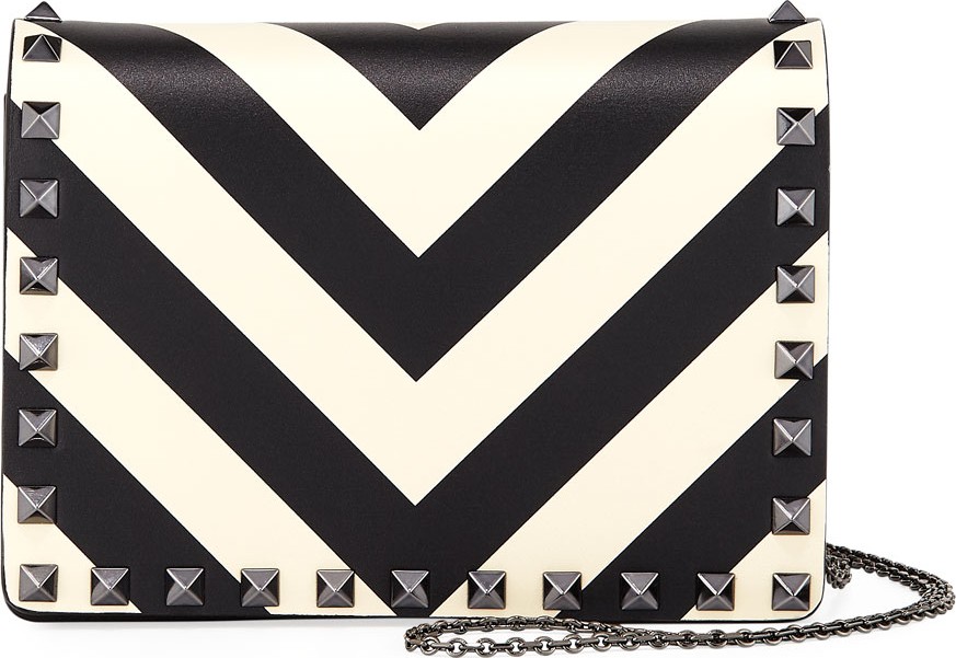Valentino Rockstud V-Stripe Pouch Crossbody Bag