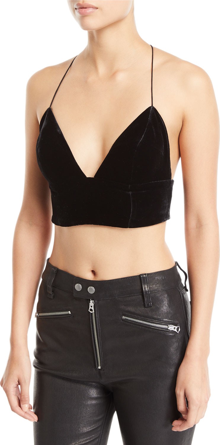 CAMI NYC Mila Velvet Strappy Bralette