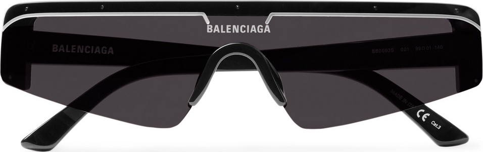 Balenciaga Ski Rectangle-Frame Enamelled Acetate Sunglasses
