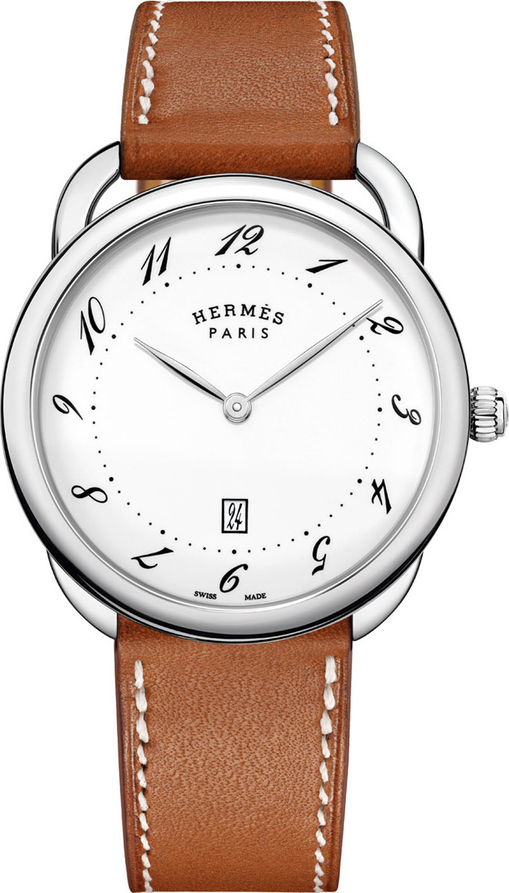 HERMÈS Arceau Watch with Leather Strap