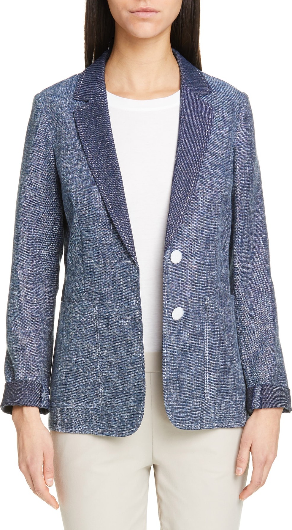 Lafayette 148 New York Vangie Sublime Space Dye Cotton & Linen Jacket