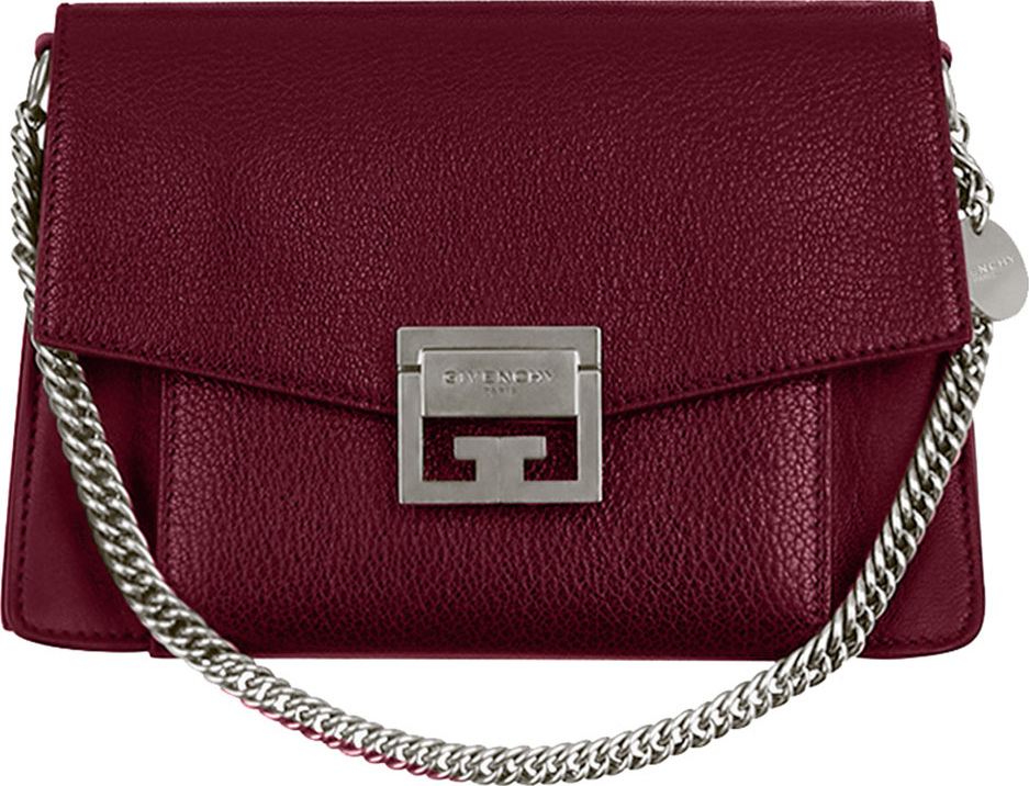 Givenchy GV3 Medium Pebbled Leather Shoulder Bag - Silvertone Hardware