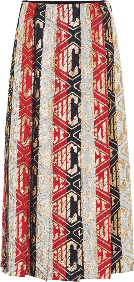 Gucci Striped wool-blend midi dress