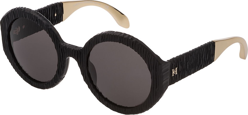 Carolina Herrera Round Textured Acetate Sunglasses