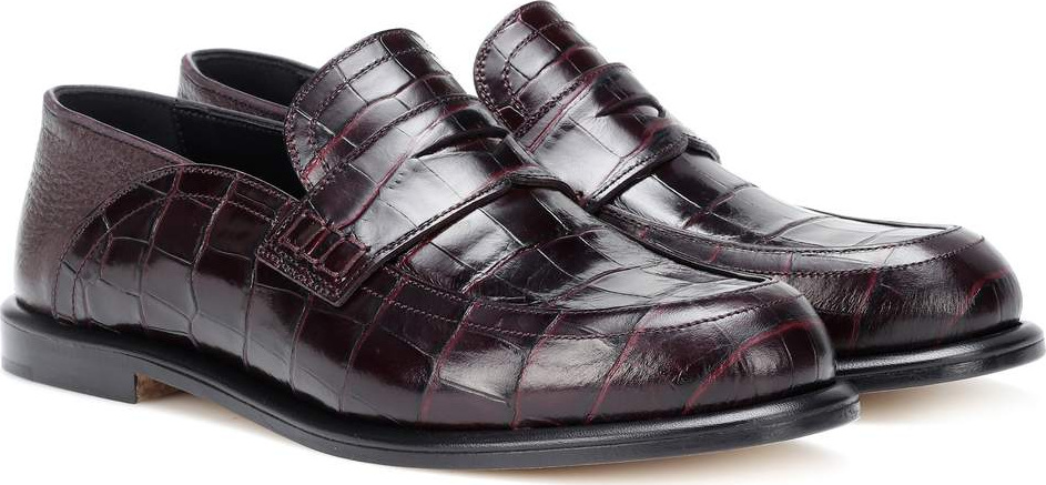 LOEWE Embossed leather loafers