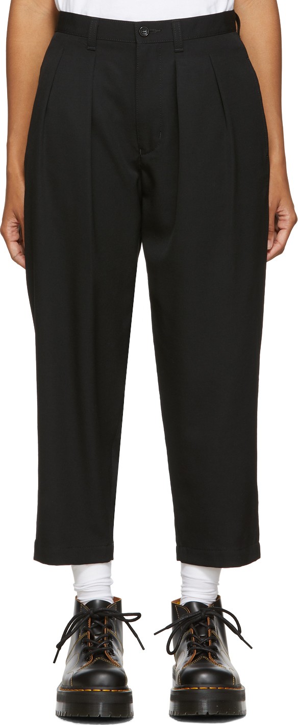 Tricot Comme des Garçons Black Wool Gabardine Trousers