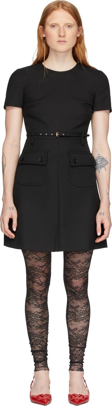 RED Valentino Black Front Pockets Dress