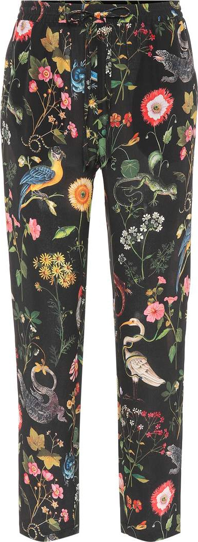 RED Valentino Floral-printed silk pants