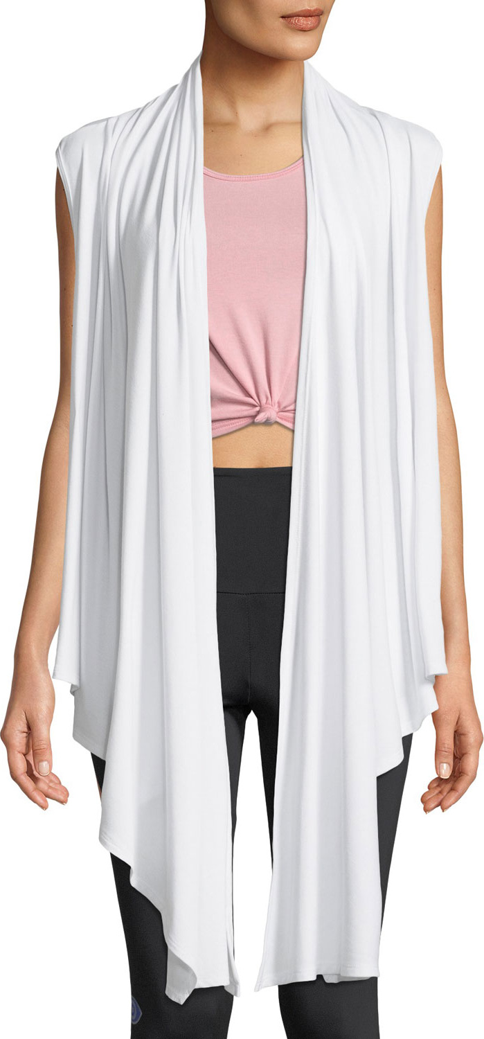ONZIE Draped Open-Front Sleeveless Yoga Cardigan