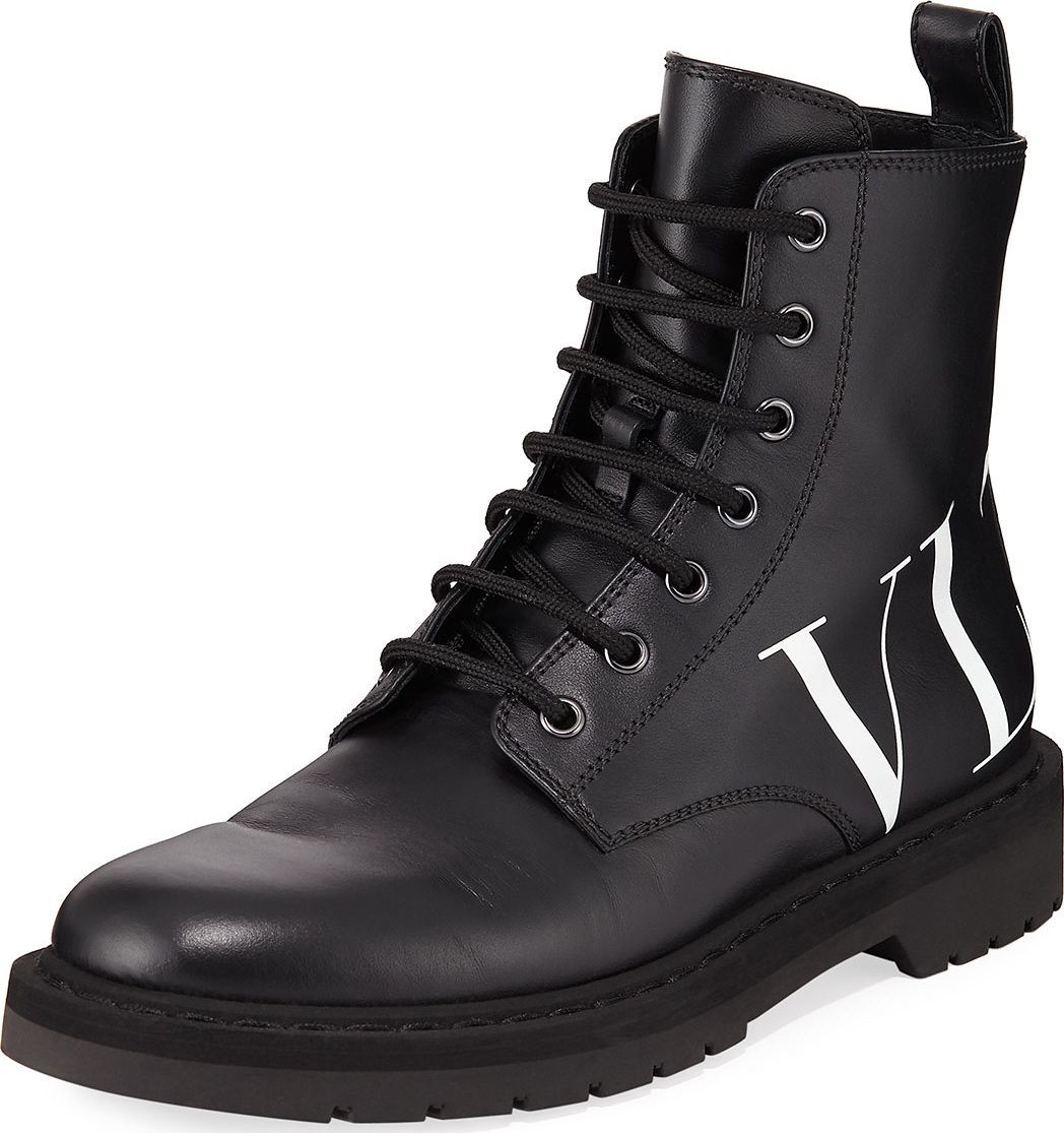 Valentino VLTN Leather Combat Boots