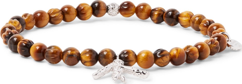 Isaia Tiger's Eye and Sterling Silver Beaded Bracelet