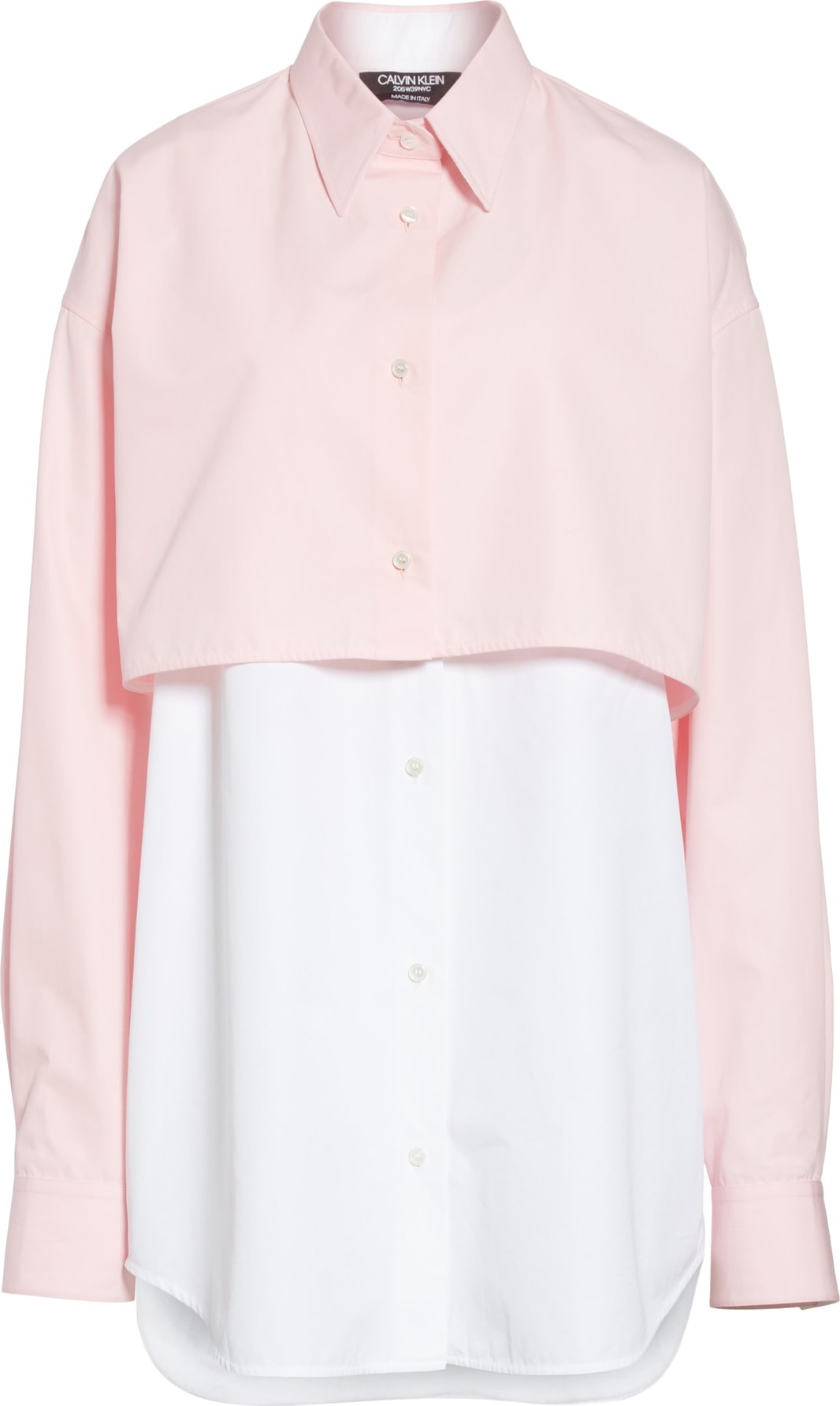 Calvin Klein 205W39NYC Layered Cotton Poplin Shirt